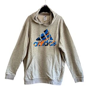 Adidas Mens XL French Terry Grey Camo Print Hoodie